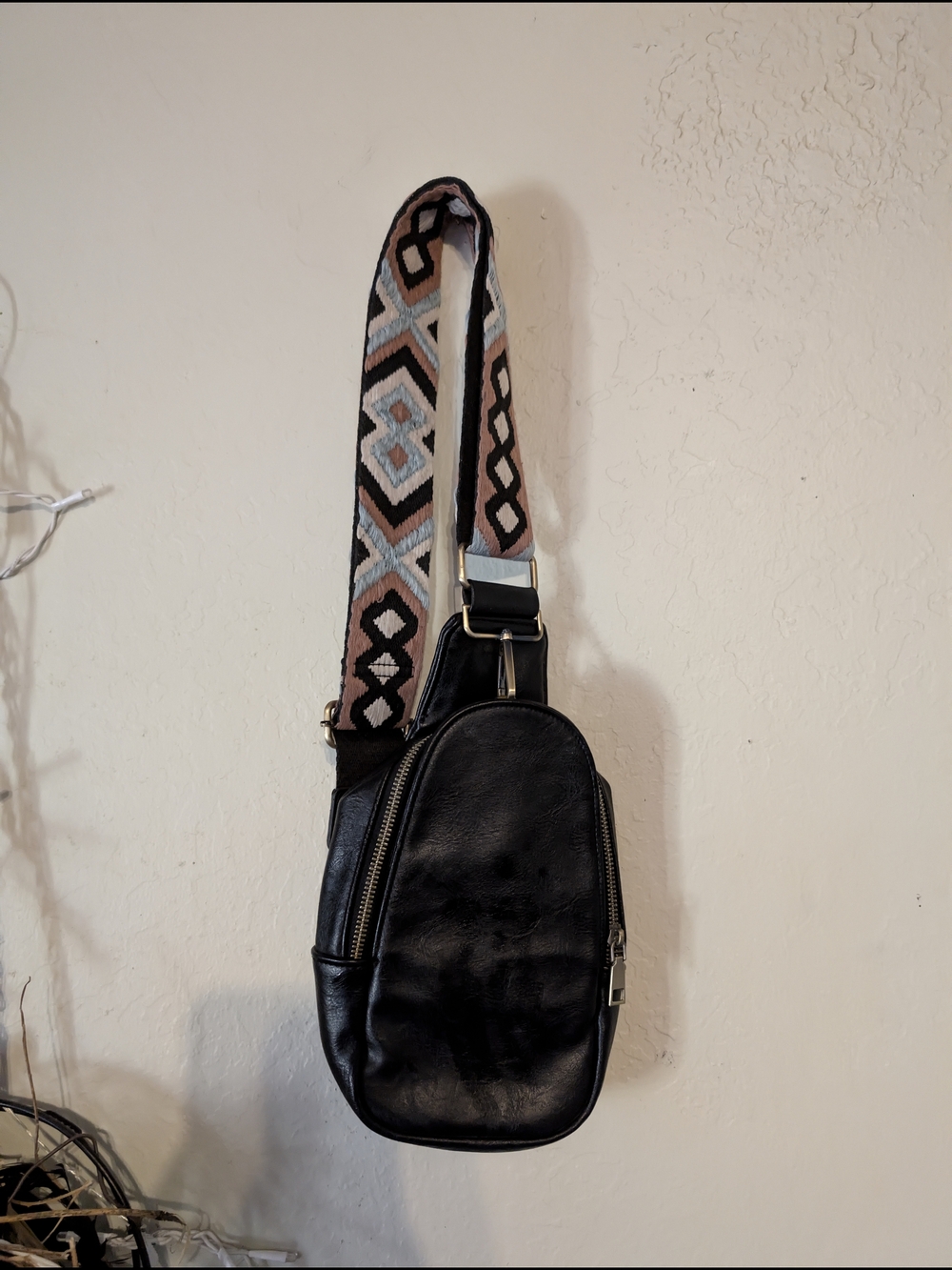 Black Leather Crossbody Bag - Sleek Everyday Carry